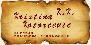 Kristina Kotorčević vizit kartica